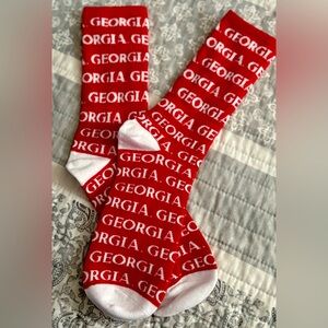 NWOT University Of Georgia Bulldogs Socks College Novelty Apparel One Size